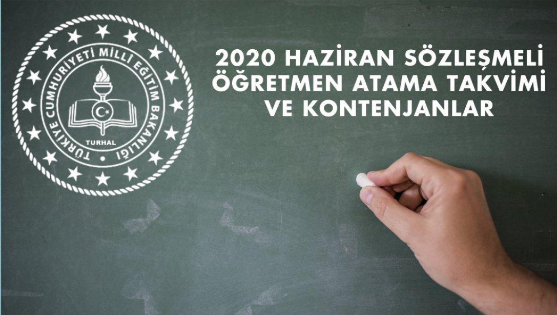 2020 Haziran Sözleşmeli Öğretmen Atama Takvimi ve Kontenjanlar