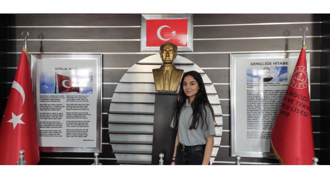 Beylidüzü MTAL Öğrencimiz, İstiklal Marşı'nın Kabulünün 100. Yılı Slogan Yarışmasında Türkiye İkincisi Oldu